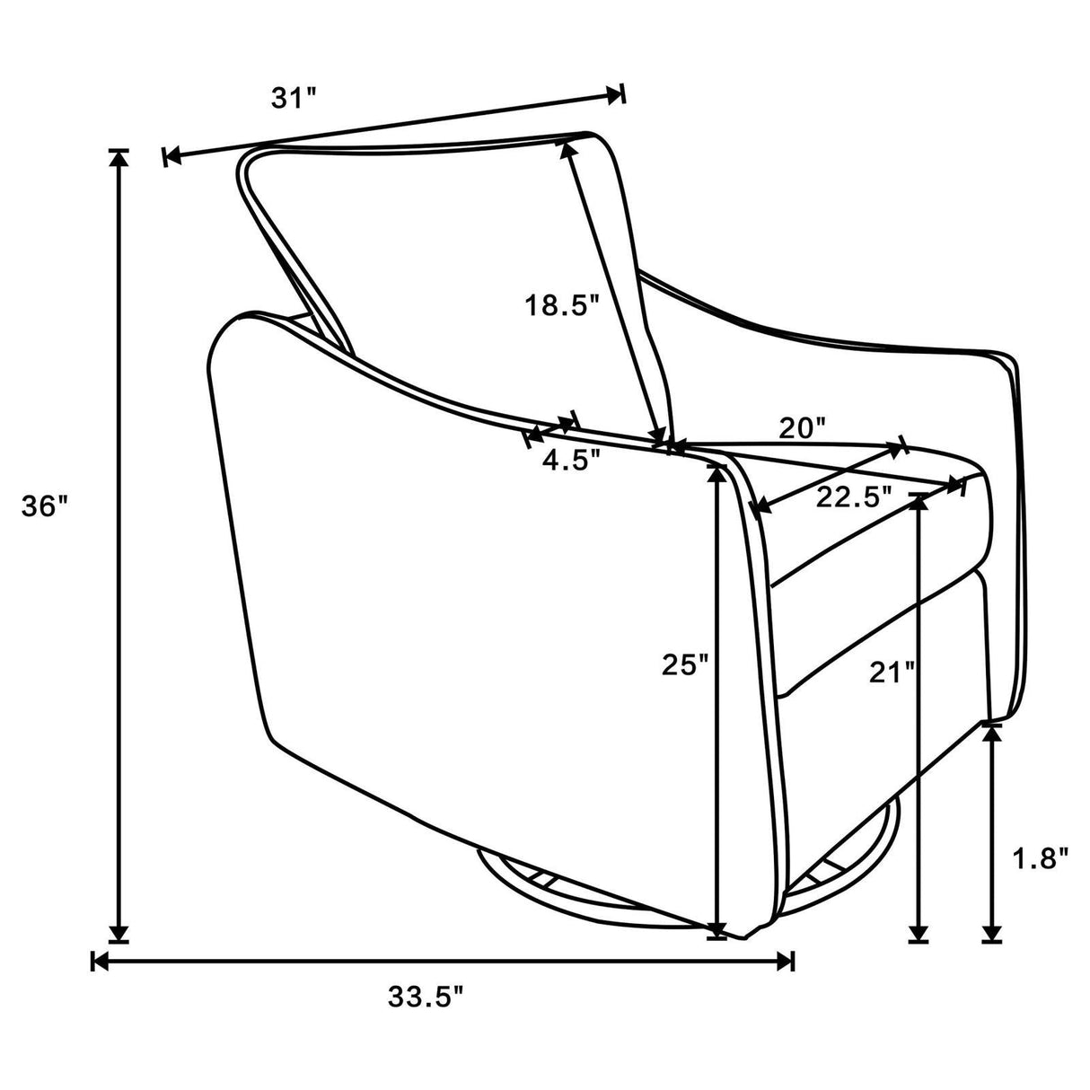 Madia Charcoal Gray Boucle Upholstered Swivel Glider Chair by Coaster at Eve Furniture
