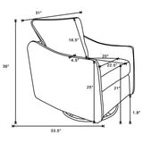 Madia Charcoal Gray Boucle Upholstered Swivel Glider Chair by Coaster at Eve Furniture