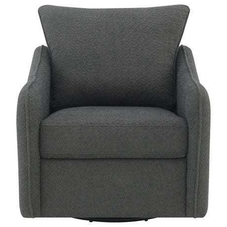 Madia Charcoal Gray Boucle Upholstered Swivel Glider Chair by Coaster at Eve Furniture