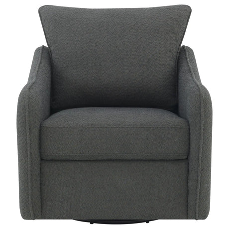 Madia Charcoal Gray Boucle Upholstered Swivel Glider Chair by Coaster at Eve Furniture