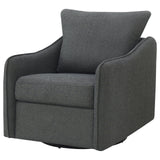 Madia Charcoal Gray Boucle Upholstered Swivel Glider Chair by Coaster at Eve Furniture