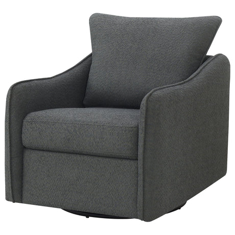 Madia Charcoal Gray Boucle Upholstered Swivel Glider Chair by Coaster at Eve Furniture