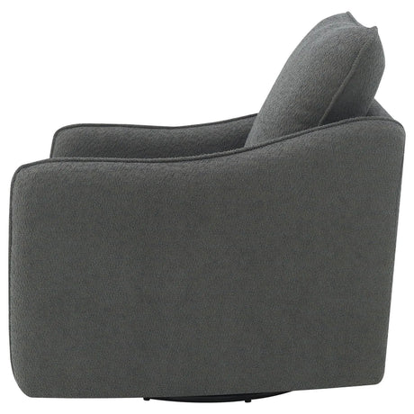 Madia Charcoal Gray Boucle Upholstered Swivel Glider Chair by Coaster at Eve Furniture