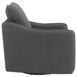 Madia Charcoal Gray Boucle Upholstered Swivel Glider Chair by Coaster at Eve Furniture