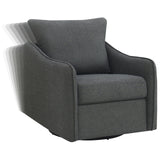 Madia Charcoal Gray Boucle Upholstered Swivel Glider Chair by Coaster at Eve Furniture
