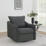 Madia Charcoal Gray Boucle Upholstered Swivel Glider Chair by Coaster at Eve Furniture