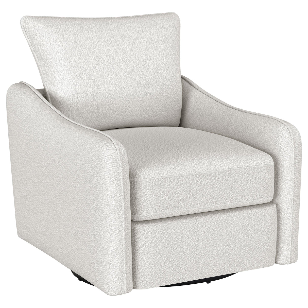 Madia Vanilla Upholstered Slope Arm Swivel Club Chair