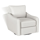 Madia Vanilla Upholstered Slope Arm Swivel Club Chair