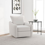 Madia Vanilla Upholstered Slope Arm Swivel Club Chair