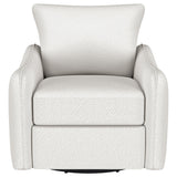 Madia Vanilla Upholstered Slope Arm Swivel Club Chair