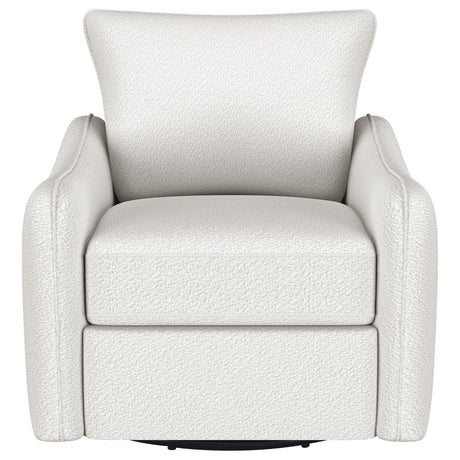 Madia Vanilla Upholstered Slope Arm Swivel Club Chair