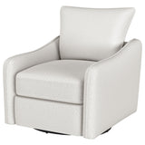 Madia Vanilla Upholstered Slope Arm Swivel Club Chair