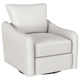 Madia Vanilla Upholstered Slope Arm Swivel Club Chair by Coaster at Eve Furniture