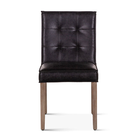Madison 18" Dining Chair in Black Eco Leather with Light Legs, Set of 2 by Home Trends & Design at Eve Furniture
