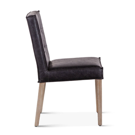Madison 18" Dining Chair in Black Eco Leather with Light Legs, Set of 2 by Home Trends & Design at Eve Furniture