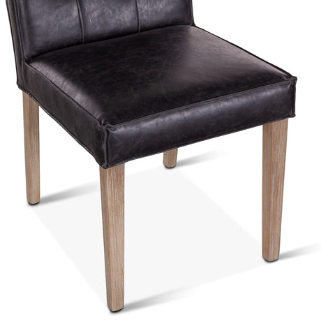 Madison 18" Dining Chair in Black Eco Leather with Light Legs, Set of 2 by Home Trends & Design at Eve Furniture