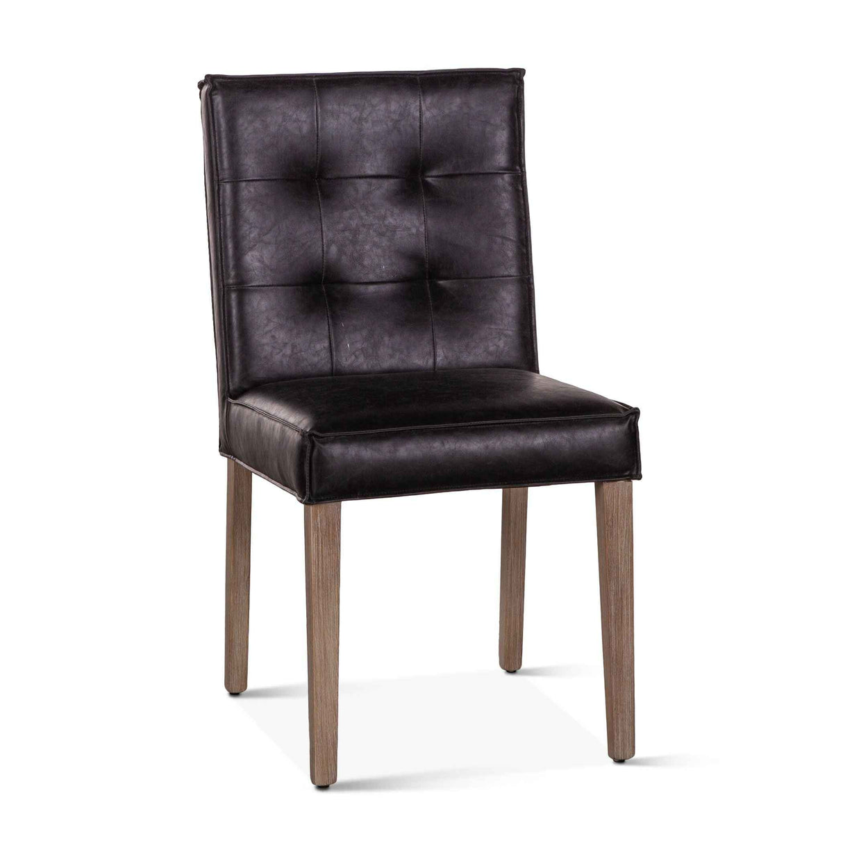Madison 18" Dining Chair in Black Eco Leather with Light Legs, Set of 2 by Home Trends & Design at Eve Furniture