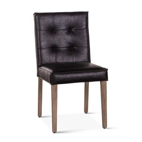 Madison 18" Dining Chair in Black Eco Leather with Light Legs, Set of 2 by Home Trends & Design at Eve Furniture