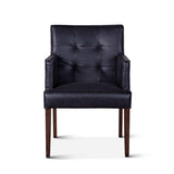 Madison 24" Dining Armchair in Black Eco Leather with Dark Legs by Home Trends & Design at Eve Furniture