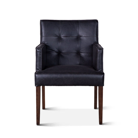 Madison 24" Dining Armchair in Black Eco Leather with Dark Legs by Home Trends & Design at Eve Furniture