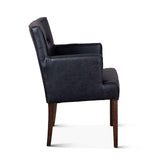 Madison 24" Dining Armchair in Black Eco Leather with Dark Legs by Home Trends & Design at Eve Furniture