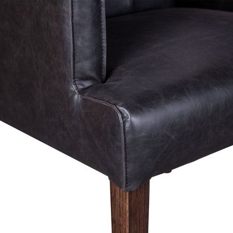 Madison 24" Dining Armchair in Black Eco Leather with Dark Legs by Home Trends & Design at Eve Furniture