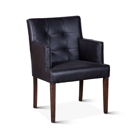 Madison 24" Dining Armchair in Black Eco Leather with Dark Legs by Home Trends & Design at Eve Furniture