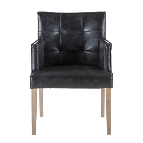 Madison 24" Dining Armchair in Black Eco Leather with Light Legs by Home Trends & Design at Eve Furniture