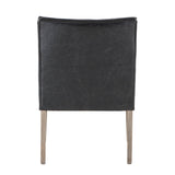 Madison 24" Dining Armchair in Black Eco Leather with Light Legs by Home Trends & Design at Eve Furniture