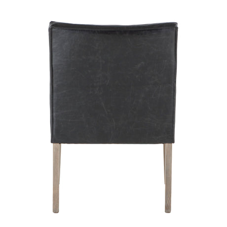 Madison 24" Dining Armchair in Black Eco Leather with Light Legs by Home Trends & Design at Eve Furniture