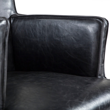 Madison 24" Dining Armchair in Black Eco Leather with Light Legs by Home Trends & Design at Eve Furniture