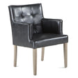 Madison 24" Dining Armchair in Black Eco Leather with Light Legs by Home Trends & Design at Eve Furniture