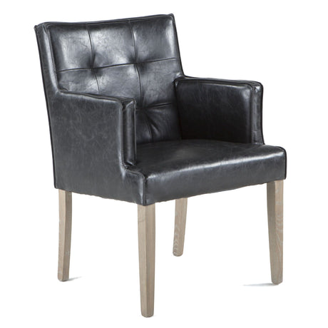 Madison 24" Dining Armchair in Black Eco Leather with Light Legs by Home Trends & Design at Eve Furniture