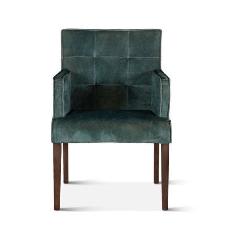 Madison 24" Dining Armchair in Green Velvet with Dark Legs by Home Trends & Design at Eve Furniture