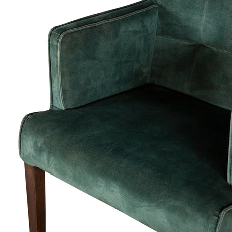 Madison 24" Dining Armchair in Green Velvet with Dark Legs by Home Trends & Design at Eve Furniture