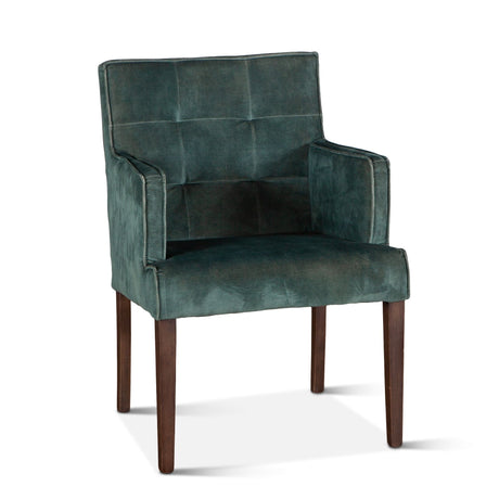 Madison 24" Dining Armchair in Green Velvet with Dark Legs by Home Trends & Design at Eve Furniture