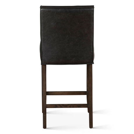 Madison Counter Chair in Black Leather with Dark Legs by Home Trends & Design at Eve Furniture