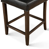 Madison Counter Chair in Black Leather with Dark Legs by Home Trends & Design at Eve Furniture