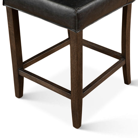 Madison Counter Chair in Black Leather with Dark Legs by Home Trends & Design at Eve Furniture