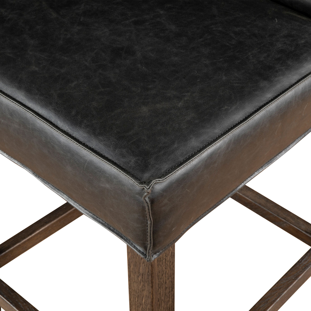 Madison Counter Chair in Black Leather with Dark Legs by Home Trends & Design at Eve Furniture