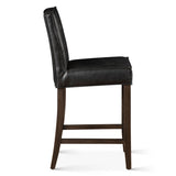 Madison Counter Chair in Black Leather with Dark Legs by Home Trends & Design at Eve Furniture