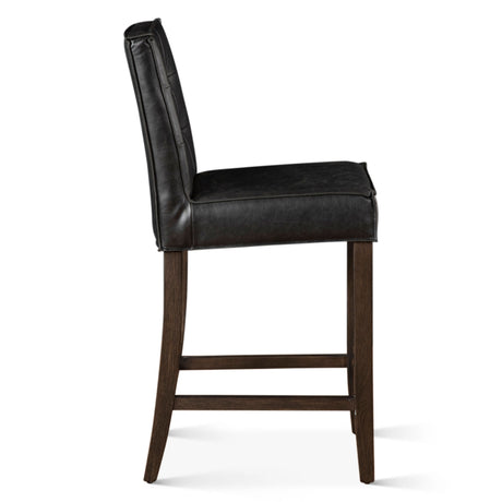 Madison Counter Chair in Black Leather with Dark Legs by Home Trends & Design at Eve Furniture