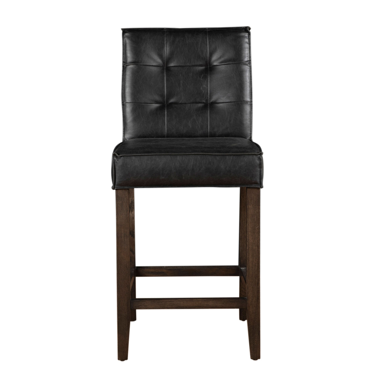 Madison Counter Chair in Black Leather with Dark Legs by Home Trends & Design at Eve Furniture