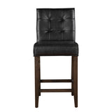 Madison Counter Chair in Black Leather with Dark Legs by Home Trends & Design at Eve Furniture