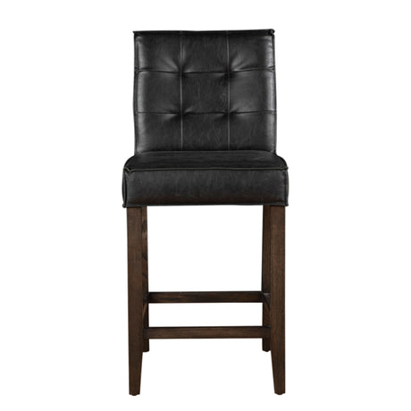 Madison Counter Chair in Black Leather with Dark Legs by Home Trends & Design at Eve Furniture