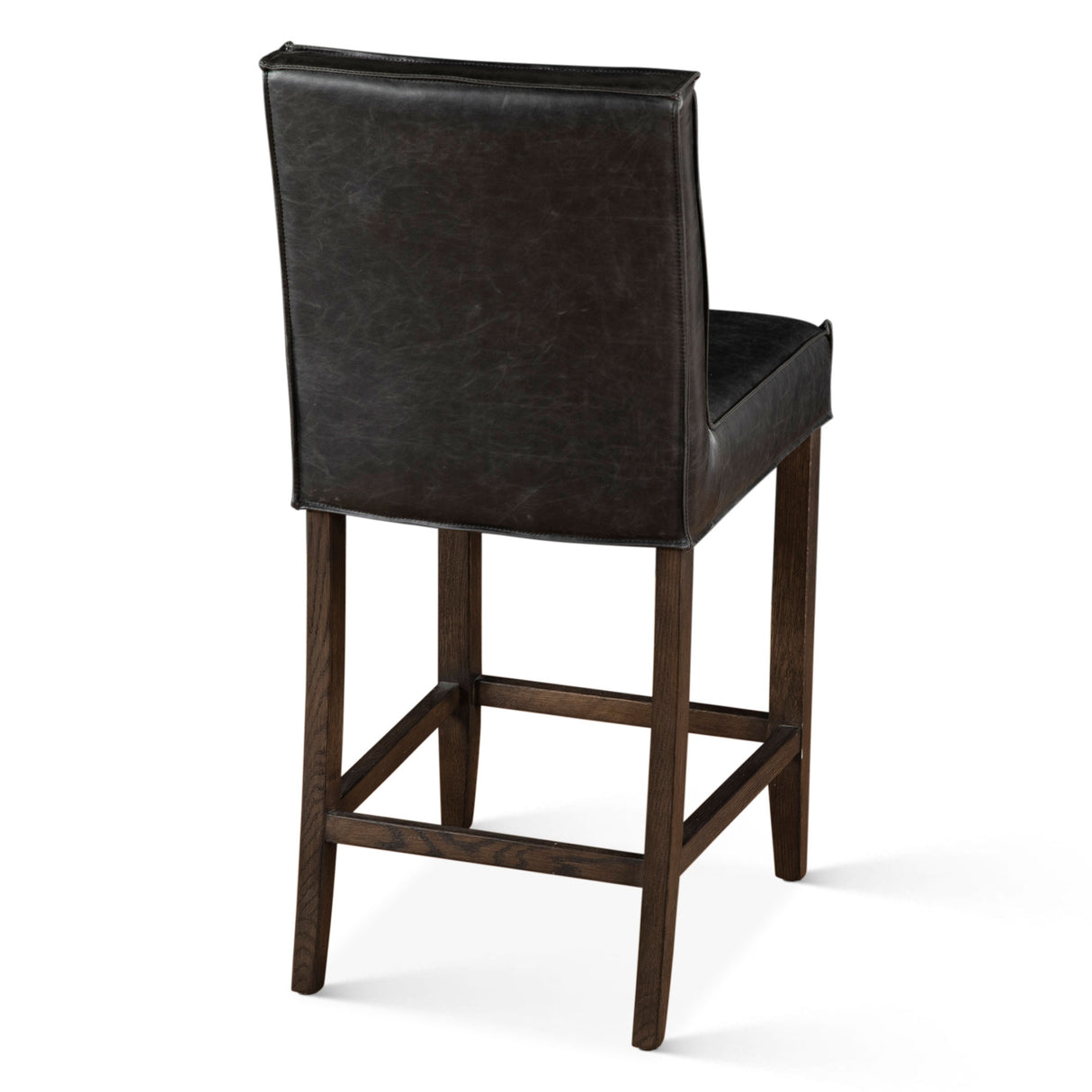 Madison Counter Chair in Black Leather with Dark Legs by Home Trends & Design at Eve Furniture