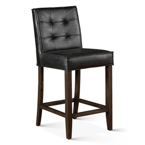 Madison Counter Chair in Black Leather with Dark Legs by Home Trends & Design at Eve Furniture