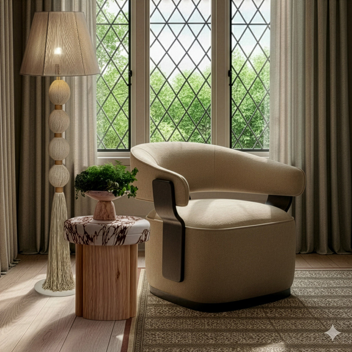 Madison Linen Chenille Swivel Accent Chair by TOV Furniture at Eve Furniture