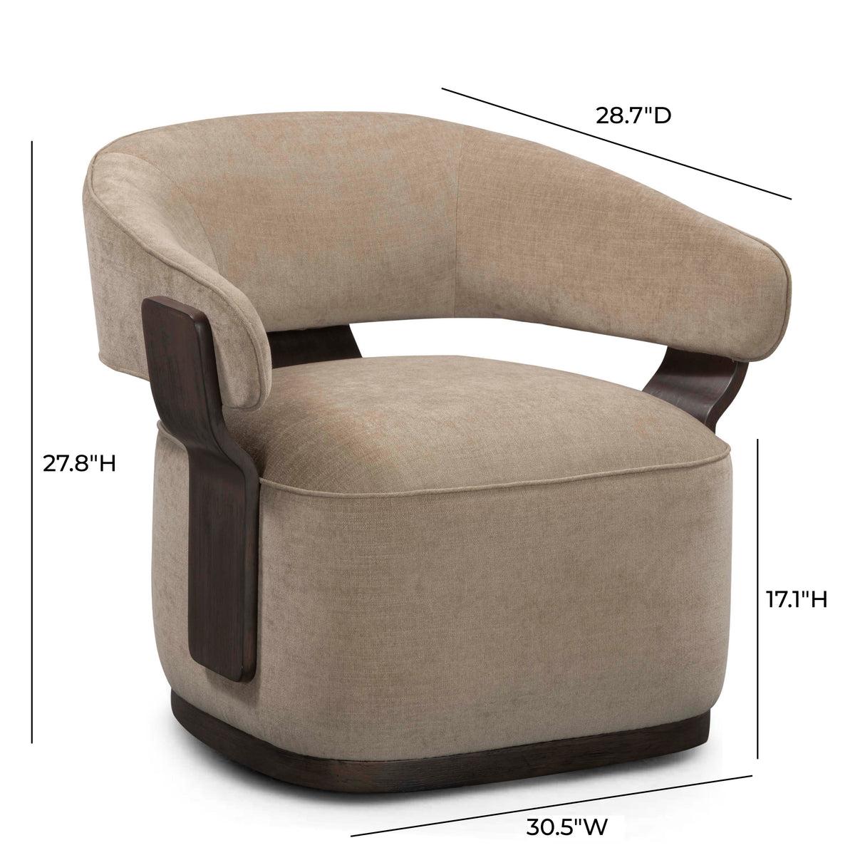 Madison Linen Chenille Swivel Accent Chair by TOV Furniture at Eve Furniture