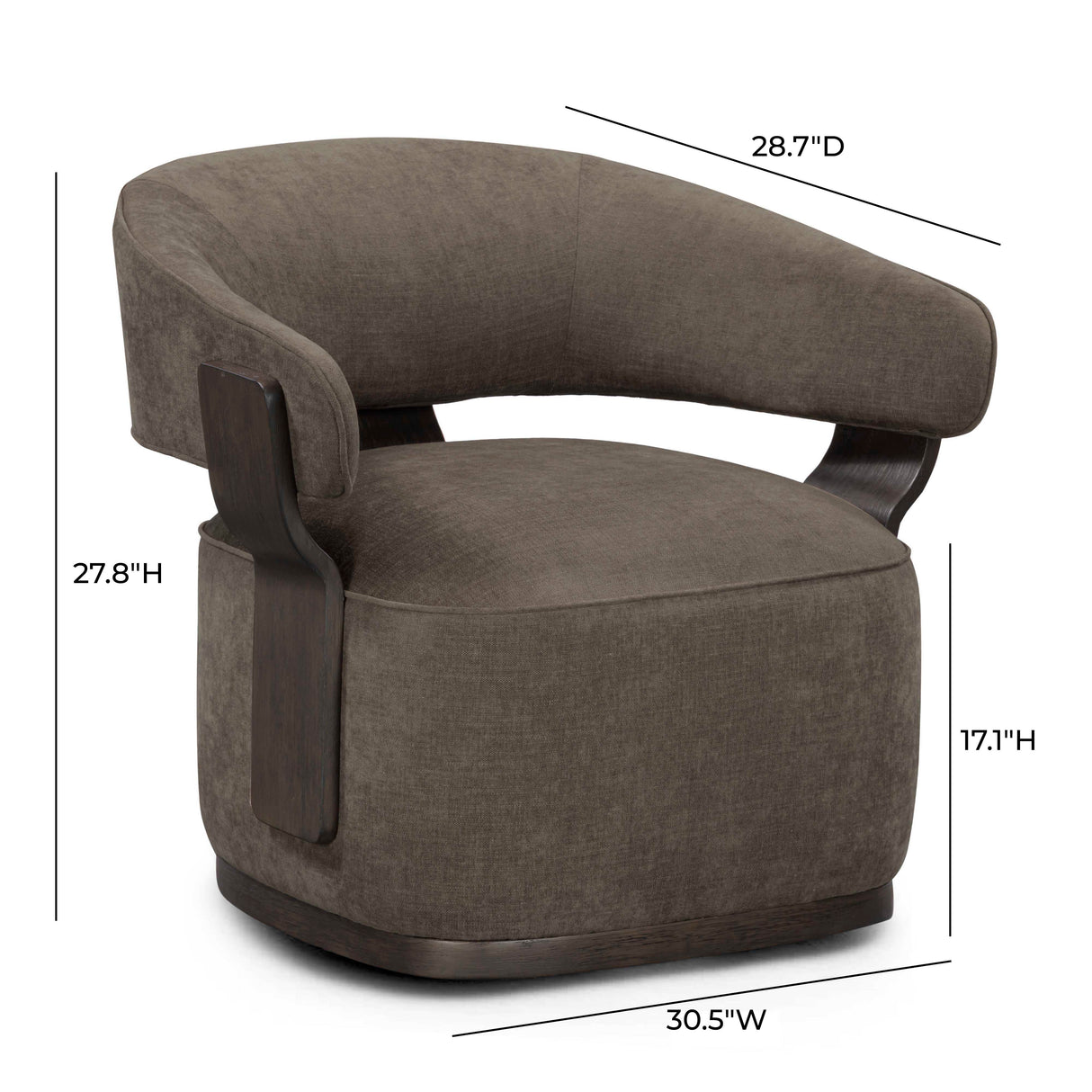 Madison Linen Chenille Swivel Accent Chair by TOV Furniture at Eve Furniture